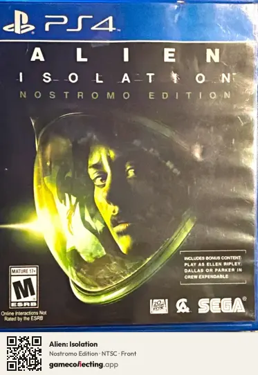 Alien: Isolation PlayStation 4, NTSC box front