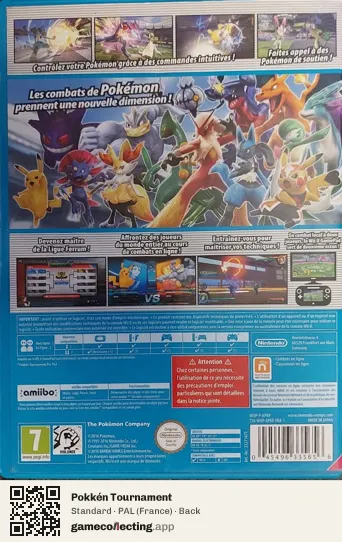 Pokkén Tournament Nintendo Wii U, France box back