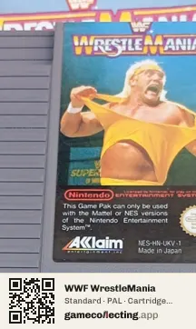 WWF WrestleMania Nintendo Entertainment System, PAL cartridge label