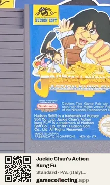 Jackie Chan's Action Kung Fu Nintendo Entertainment System, PAL cartridge label