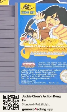 Jackie Chan's Action Kung Fu Nintendo Entertainment System, PAL cartridge label