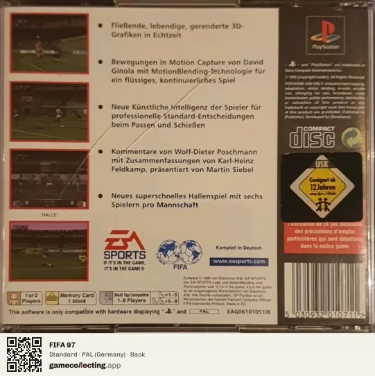 FIFA 97 PlayStation, Germany box back
