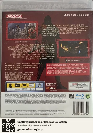 Castlevania: Lords of Shadow Collection PlayStation 3, Germany box back