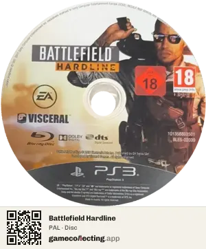 Battlefield Hardline PlayStation 3, PAL disc