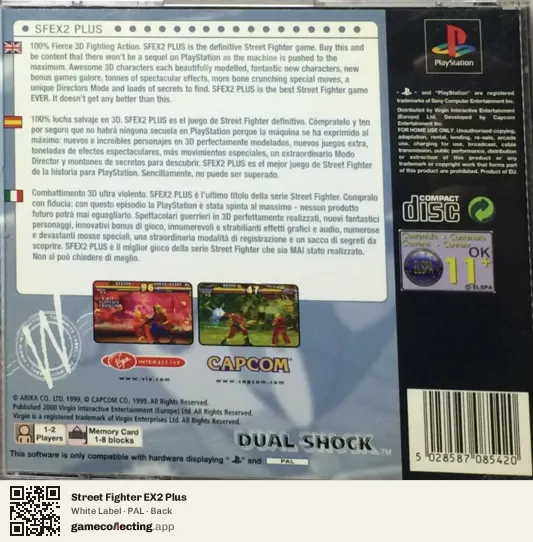 Street Fighter EX2 Plus PlayStation, PAL box back