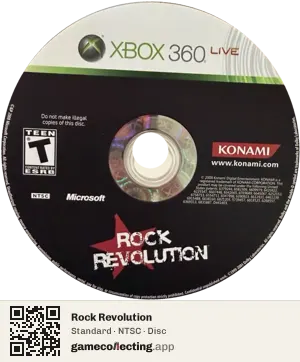 Rock Revolution Xbox 360, NTSC disc