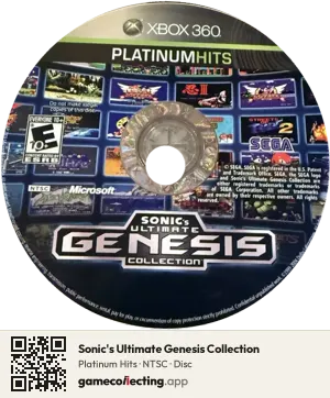 Sonic's Ultimate Genesis Collection Xbox 360, NTSC disc