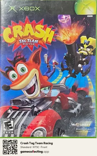 Crash Tag Team Racing Xbox, NTSC box front