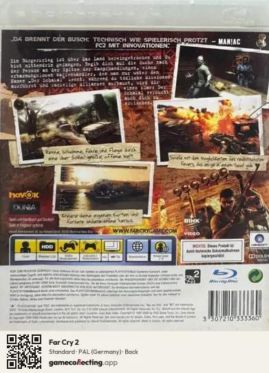 Far Cry 2 PlayStation 3, Germany box back