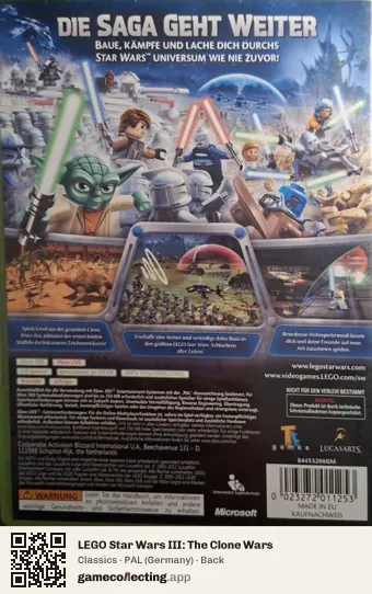 LEGO Star Wars III: The Clone Wars Xbox 360, Germany box back