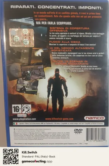 Kill.Switch PlayStation 2, Italy box back