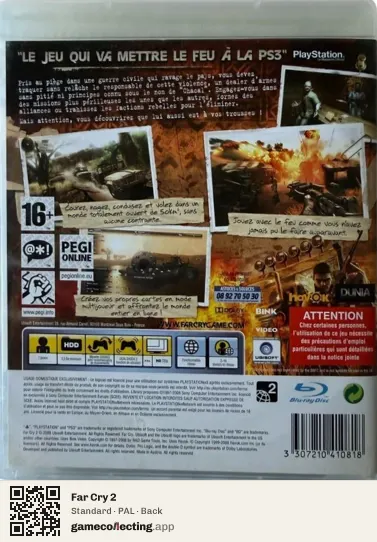 Far Cry 2 PlayStation 3, PAL box back