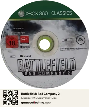 Battlefield: Bad Company 2 Xbox 360, PAL disc