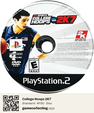 College Hoops 2K7 PlayStation 2, NTSC disc