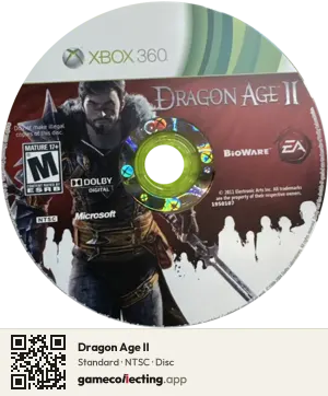 Dragon Age II Xbox 360, NTSC disc