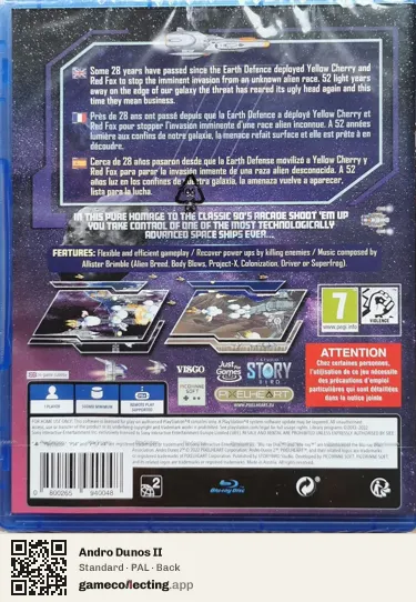 Andro Dunos II PlayStation 4, PAL box back