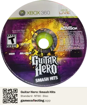Guitar Hero: Smash Hits Xbox 360, NTSC disc