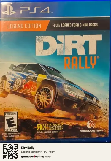Dirt Rally PlayStation 4, NTSC box front
