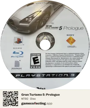 Gran Turismo 5: Prologue PlayStation 3, NTSC disc