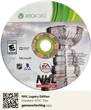 NHL Legacy Edition Xbox 360, NTSC disc