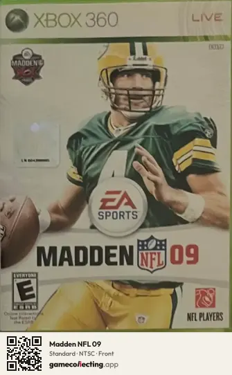 Madden NFL 09 Xbox 360, NTSC box front