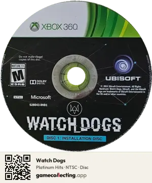 Watch Dogs Xbox 360, NTSC disc