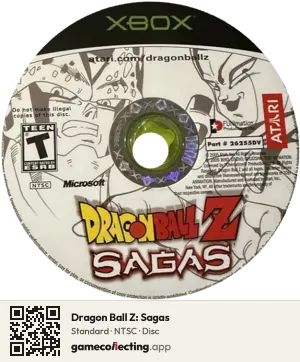 Dragon Ball Z: Sagas Xbox, NTSC disc