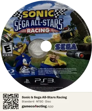 Sonic & Sega All-Stars Racing PlayStation 3, NTSC disc
