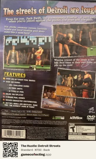 The Hustle: Detroit Streets PlayStation 2, NTSC box back
