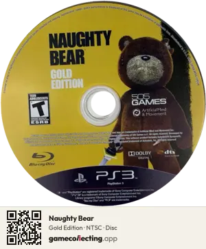 Naughty Bear PlayStation 3, NTSC disc