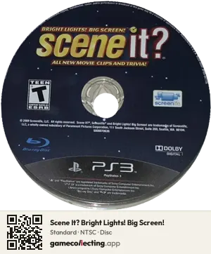 Scene It? Bright Lights! Big Screen! PlayStation 3, NTSC disc