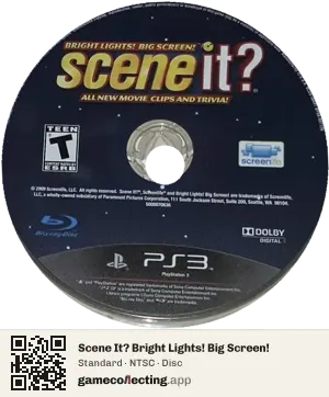 Scene It? Bright Lights! Big Screen! PlayStation 3, NTSC disc