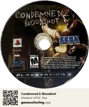 Condemned 2: Bloodshot PlayStation 3, NTSC disc