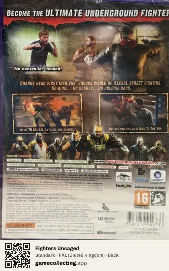 Fighters Uncaged Xbox 360, United Kingdom box back