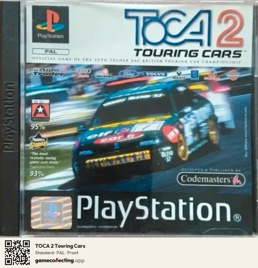 TOCA 2 Touring Cars PlayStation, PAL box front