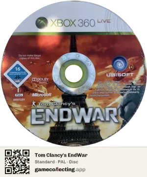 Tom Clancy's EndWar Xbox 360, PAL disc
