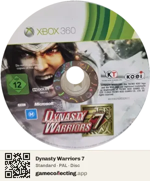 Dynasty Warriors 7 Xbox 360, PAL disc