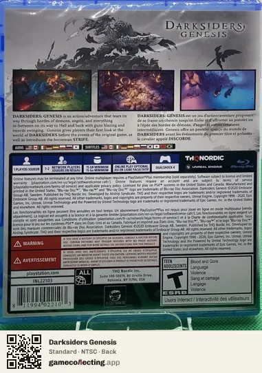Darksiders Genesis PlayStation 4, NTSC box back