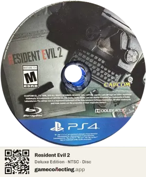 Resident Evil 2 PlayStation 4, NTSC disc