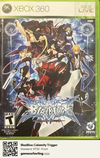 BlazBlue: Calamity Trigger Xbox 360, NTSC box front