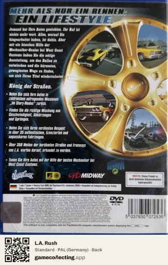 L.A. Rush PlayStation 2, Germany box back