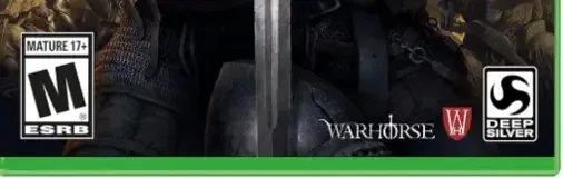 Kingdom Come: Deliverance, the ESRB box on its front