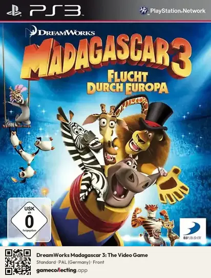 DreamWorks Madagascar 3: The Video Game PlayStation 3, Germany box front