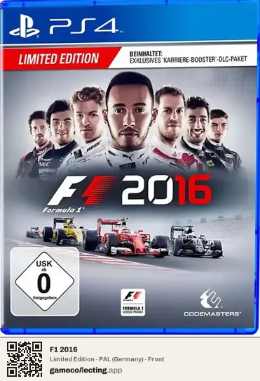F1 2016 PlayStation 4, Germany box front