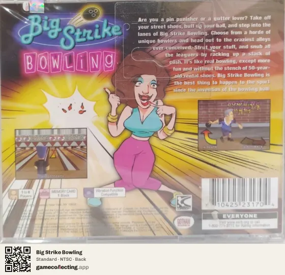 Big Strike Bowling PlayStation, NTSC box back