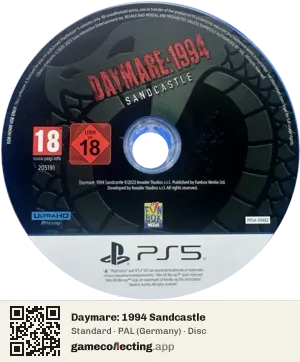 Daymare: 1994 Sandcastle PlayStation 5, PAL disc