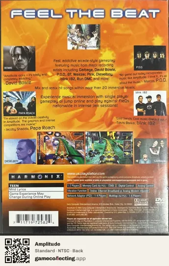 Amplitude PlayStation 2, NTSC box back