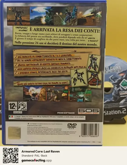 Armored Core: Last Raven PlayStation 2, PAL box back