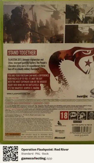 Operation Flashpoint: Red River Xbox 360, PAL box back