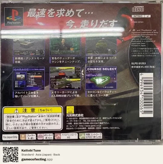 Kattobi Tune PlayStation, Japan box back